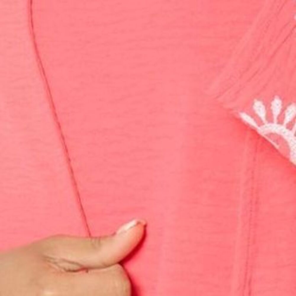 Women Control Women's Top Sweater Sz XL Embroidered Long Sleeve Pink A652518 - Picture 2 of 4